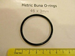 46mm ID x 52mm OD x 3mm thick O-ring. Buna-70. Quan 1.