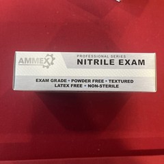 Ammex Blue Nitrile Exam Gloves, Latex & Powder Free, Size Medium (Boxes of 100)