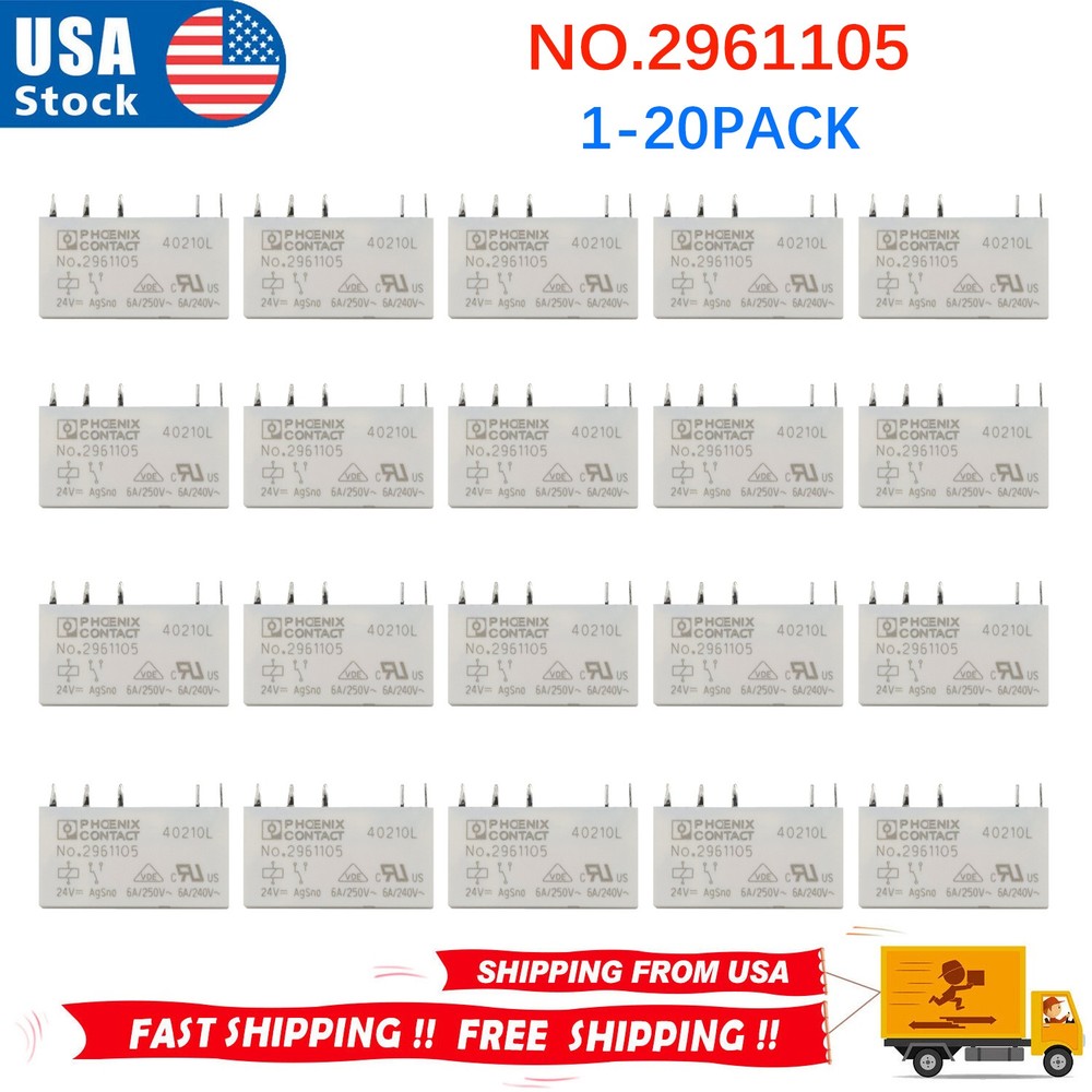 Lots of 24VDC 6A 250VAC 5-Pin For No.2961105 Phoenix Contact Power Relay