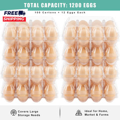100 Packs Egg Cartons Cheap Bulk Plastic for 12 Eggs Clear Egg Cartons 3* 4 Grid