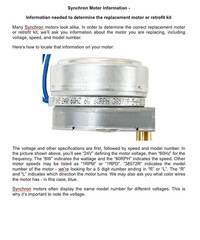 Synchron damper motor 37944L for Ztech Buetler Dampers 24vac Long Pin motor