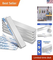 6 Neodymium Magnet Strips – Adhesive Backing, 60x10x3mm, 18 lbs Pull
