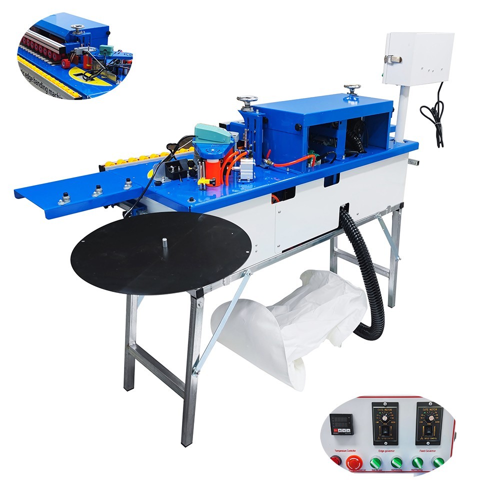 Woodworking Edge Bander for Curve Straight Line Edge Banding W/Dust Device,Stand