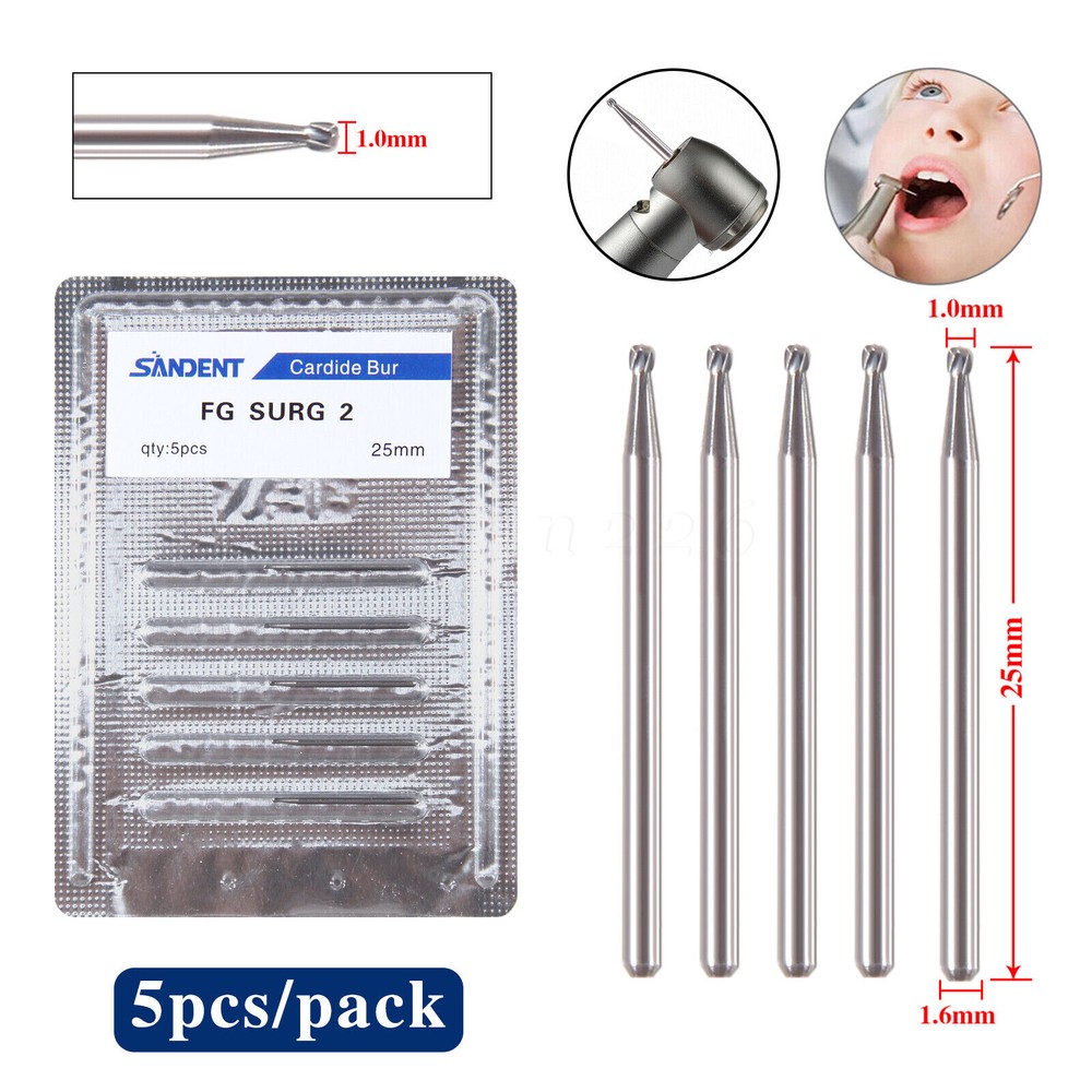 Dental Surgical Bur 25mm FG SL Carbide Burs Friction Grip Long High Speed