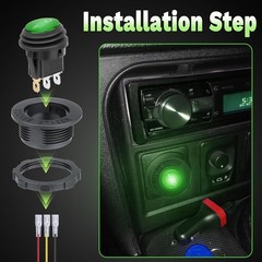 Waterproof LED Rocker Toggle Switch 12V SPST 3 Pin On Off Car M Color: Green-1