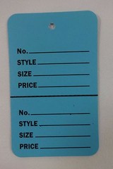 100 Blue Unstrung Coupon Garment Merchandise Price Tags Small