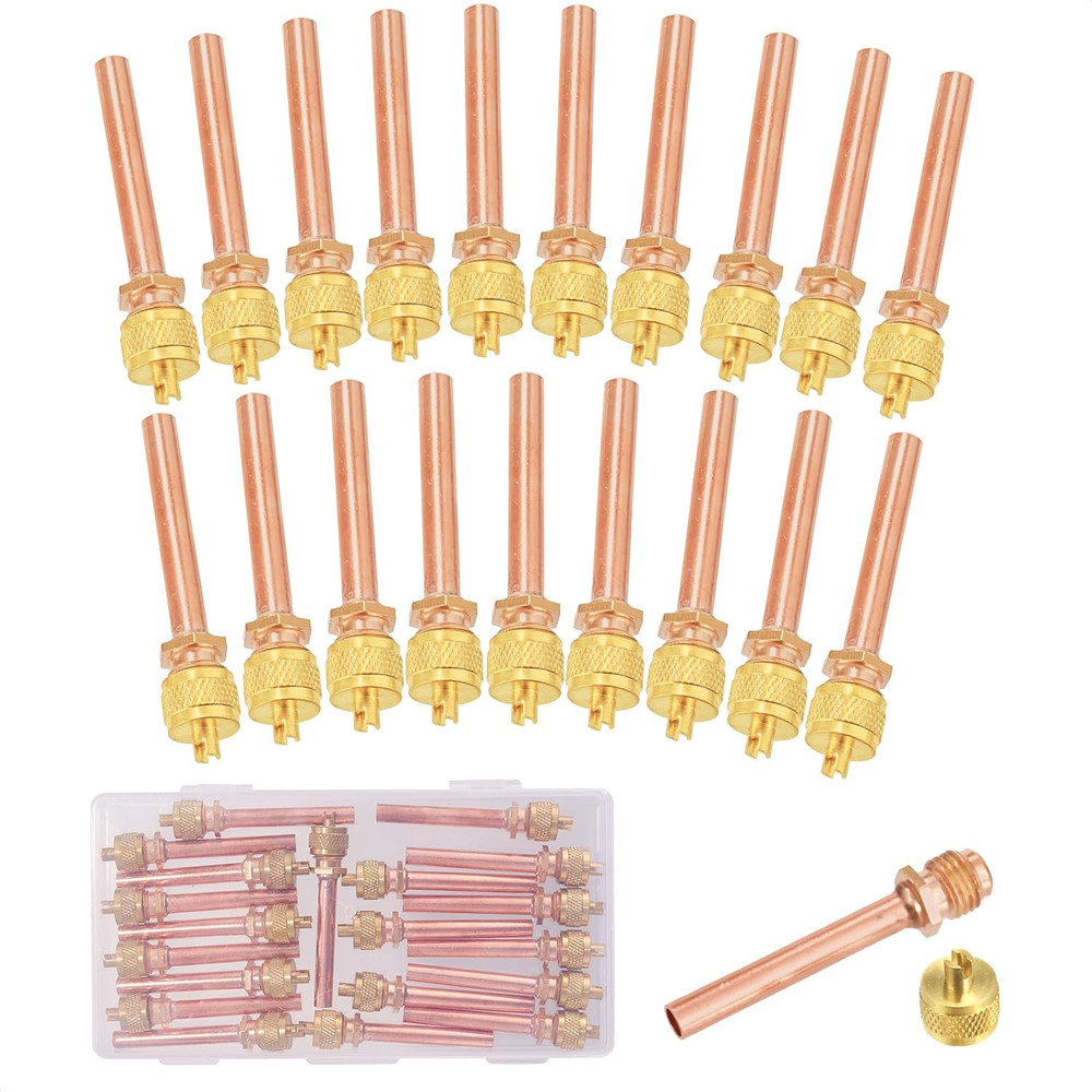 20PCS HVAC Service Access Valves, 1/4” SAE X 1/4” OD X 2.5” Stem