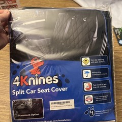 4Knines Regular Split Car Seat Cover Dog Hammock Black for SKU 6611
