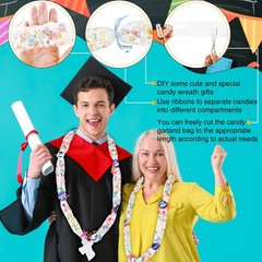 110 PCS Graduation Candy Lei Making Kit Tubing Bags 10 Rolls Ribbon Wreaths