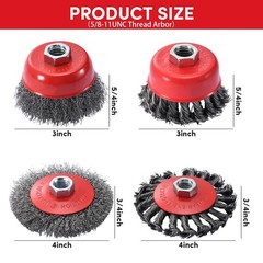 12 Pack 4.5″ Heavy Duty Wire Wheel Brushes for Angle Grinder, Rust Removal & Pol