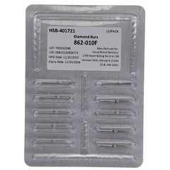 House Brand Dentistry 401721 HSB FG 862-010F Flame Fine Grit Diamond Burs 10/Pk