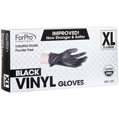 Black Disposable Vinyl Gloves, 2.75 Mil Palm, 3.9 Mil Fingers, X-Large, 100-Pack