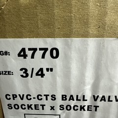 Nibco 4770 3/4” Slip X Slip CPVC CTS Ball Valve