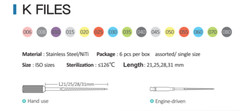Dental K-Files Stainless Steel Hand Use Endo Root Canal File 21/25/31mm All Size