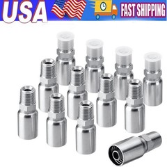 12 x 1/2″ I.D. Hose x 1/2″ NPTF Male Hydraulic Hose End Crimp Fitting W/ Cover