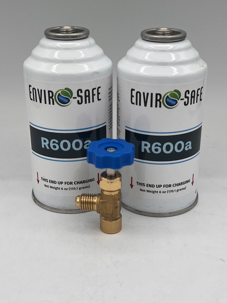Envirosafe R600a Refrigerant 2cans Tap, 6oz Can, Pharmaceutical Grade 99.7% Pure
