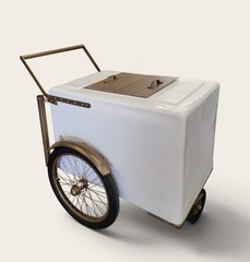 White Popsicle Cart Gold Trim | Paleta Cart | Ice Cream Cart | Catering Cart