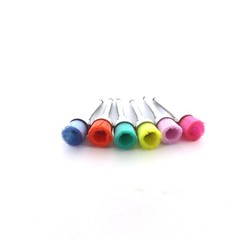 100 PCS Mixed Color Nylon Latch Flat Polishing Polisher Prophy Bowl Dental Brush
