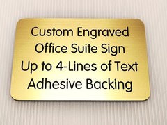 Custom Engraved 4×6 Brushed Gold Office Door Wall Unit Sign Plate Plaque