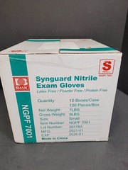 Synguard Nitrile Exam Gloves Blue Small 40 Boxes with 100 Gloves Each