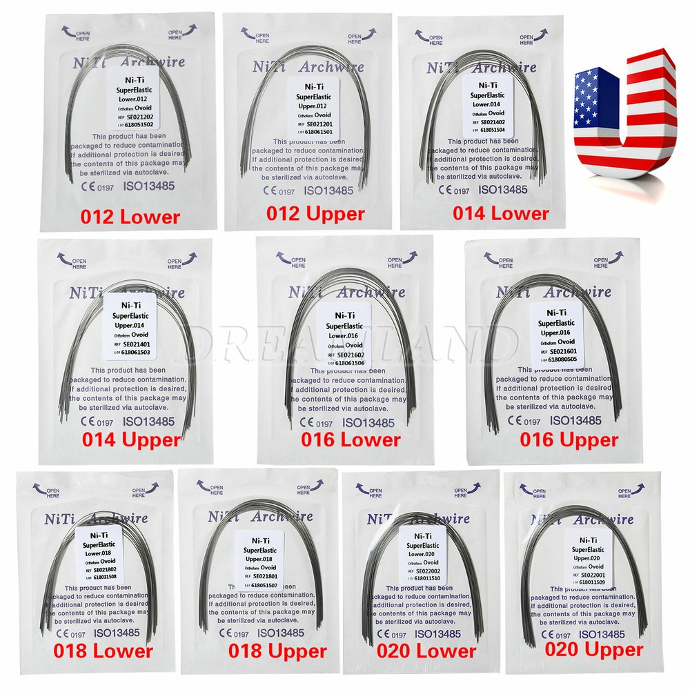 Dental Ortho Supper Elastic Niti Round Arch Wire 0.12/0.14/0.16/ 0.18/0.20