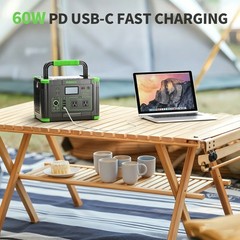Power Station Portable 500W 519Wh With AC Outlet/DC Ports/USB Ports 140400mAh