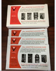 Dollar Bill Acceptor Pre-saturated Cleaning Card -ALCOHOL FREE – 100 pack