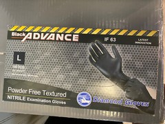 Advance Exam Black Nitrile Gloves Powder Free 6 Mil Text Case Of 1000 PCs Large