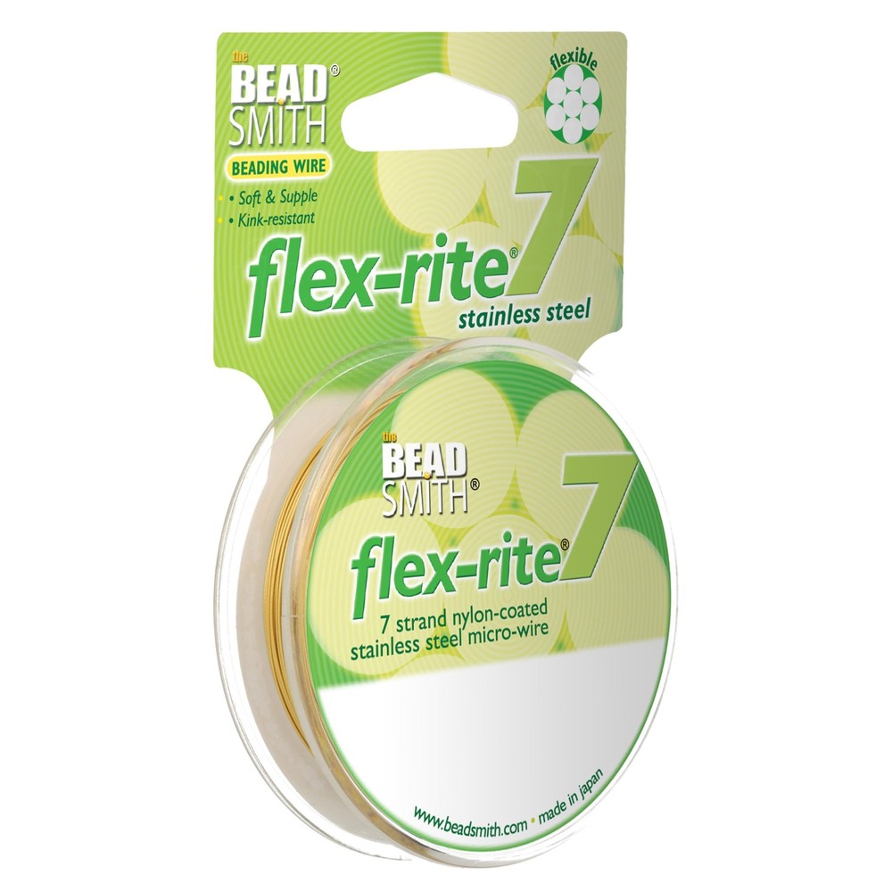 Flex-Rite Beading Wire – 7-Strand Nylon-Coated Stainless-Steel Wire, 0.018″ (…