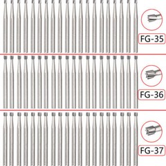 10 Pcs Dental Tungsten Carbide Bur Prepare Cavities Invert Cone FG 34 35 36 37