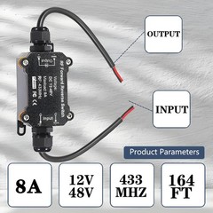 Forward Reverse Remote Control Switch DC12V48V8A Wireless Relay 164 Ft Range
