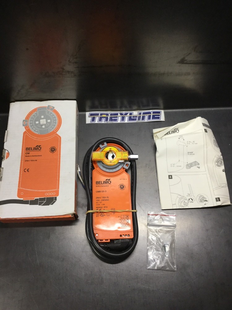 NEW, BELIMO, CMB120-3, ROTARY ACTUATOR, 120VAC, 2Nm/18IN-LB. (15K-4)