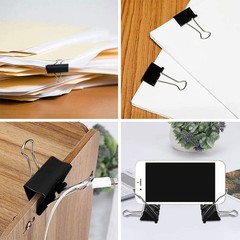 SANNIX 42 PCS Binder Clips, 1 inch 25mm Clips Black 1 inch,