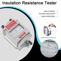 0-1000MΩ Insulation Resistance Tester 1000V Megger Meter Megohmmeter Hand-Crank