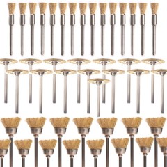 45PC Brass Wire Brush Set for Rust Removal and Polishing Compatible with Rotary