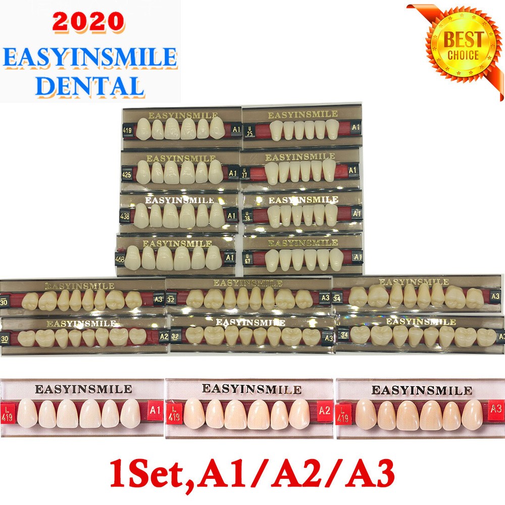 Denture Acrylic Resin Teeth Full Set/Anterior/Posterior FalseTeeth ShadeA1/A2/A3