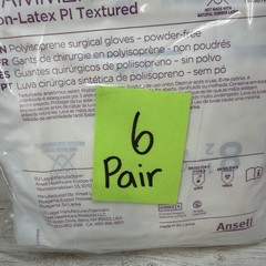 Gammex Non-Latex PI Textured Surgical Gloves *6 PAIR* Size: 8.5 *See Date*3-25