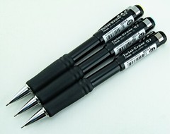 Pentel Twist-Erase Automatic Pencil 3pc Lot 0.5mm 0.7mm 0.9mm Black Barrel