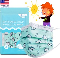 50 Pack Disposable Face Masks for Kids Toddler Teenagers Boy Girl Cartoon Mask