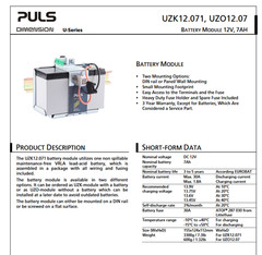 PULS Dimension UZK12.071 / UZK12071 Battery Module 12V 7Ah