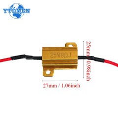 25W 8Ω /50W 6Ohm Load Resistors Fix LED Bulb Fast Hyper Flash Turn Signal Error