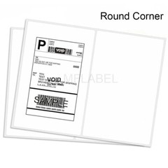 US 2000 Shipping Labels 8.5 x 5.5 Rounded Corner Self Adhesive 2 Per Sheet Blank