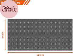4 Pcs Metal Pegboard Wall Panels, Peg Boards for Garage Tool Storage