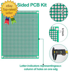 32 Pcs PCB Board Green Circuit Board with 5 Sizes Compatible Double Sided PCb