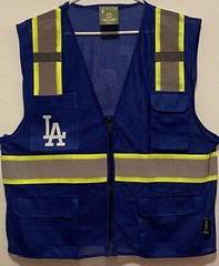 ⚾🦺LOS ANGELES DODGERS SAFETY PPE VEST W/SILVER REFLECTIVE LOGO M/L/XL/2XL-4XL