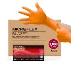 MicroFlex N48 Blaze Powder Free Nitrile Exam Gloves Case of 1000