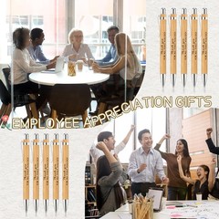 Fuutreo 50 Pcs Employee Appreciation Gift Bulk Inspirational Bamboo Pens Than…