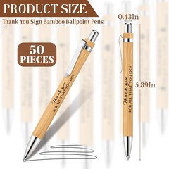 Fuutreo 50 Pcs Employee Appreciation Gift Bulk Inspirational Bamboo Pens Than…