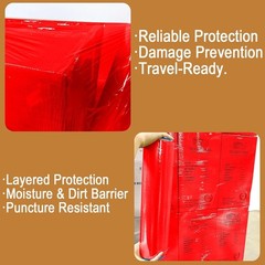 4 Rolls 18″x1500′ Red Stretch Wrap 60 Ga Color Coding Moving Packaging