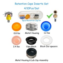 Dental Locator Overdenture Abutment Retention Caps PEEK Implant Inserts 8Pcs/Set